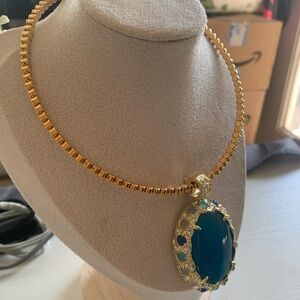 Joan Boyce Elegant Necklace with Blue Pendant
